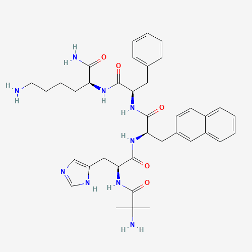2D molecular structure of Ipamorelin, molecular formula C38H49N9O5