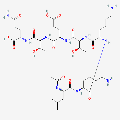 2D molecular structure of TB-500, molecular formula C38H68N10O14